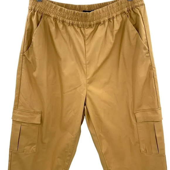 Universal Standard Khaki Tan Pull-On‎ Cargo Pants Size S / Plus Size 14-16 - Picture 3 of 13